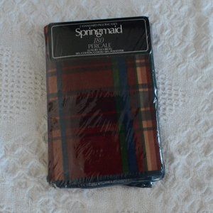NEW Vintage Springmaid Percale 50/, 2 Standard Pillowcases Classic Plaid…